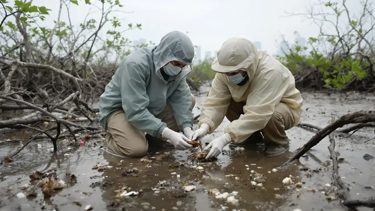 Tento krab, představovaný jako čistič přírody, ve skutečnosti činí plast mnohem nebezpečnějším a neviditelnějším